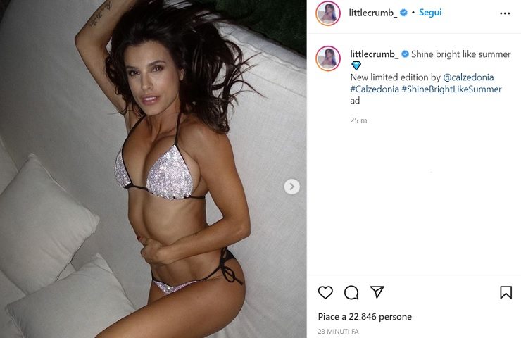 Elisabetta Canalis 'brilla come un diamante', costume minuscolo - FOTO