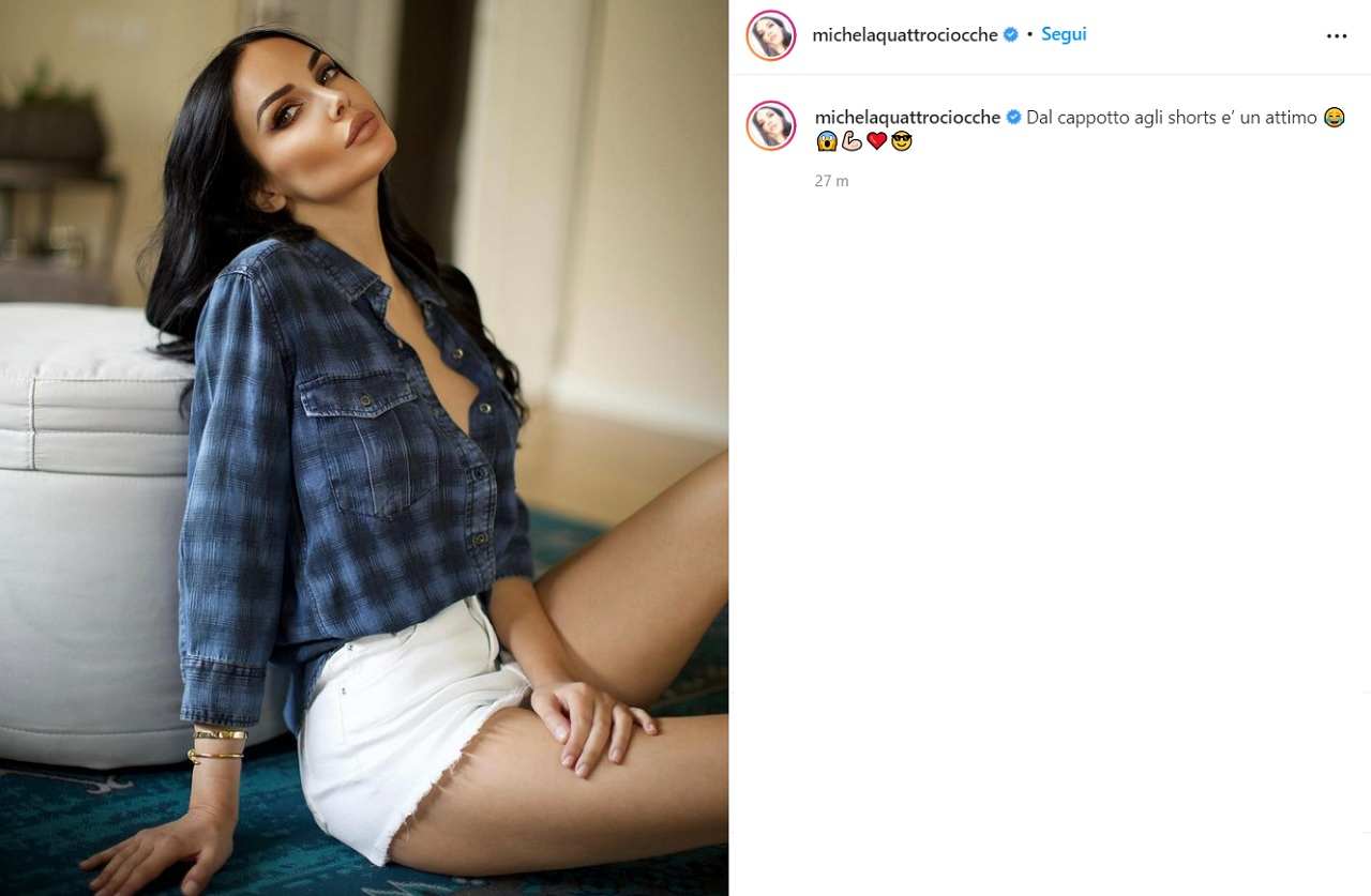 Michela Quattrociocche incanta Instagram in shorts 
