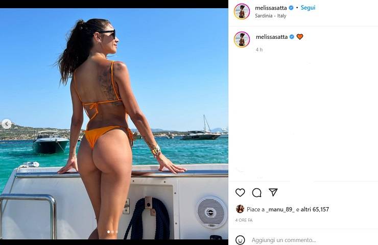 Melissa Satta fa esplodere Instagram, il lato B è perfezione pura - FOTO