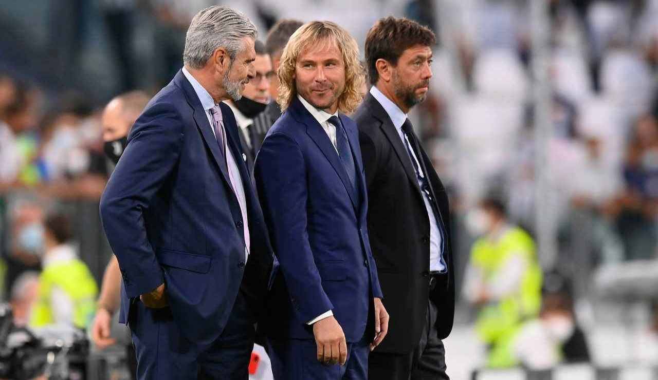 Arrivabene e Nedved insieme al presidente della Juventus Andrea Agnelli 