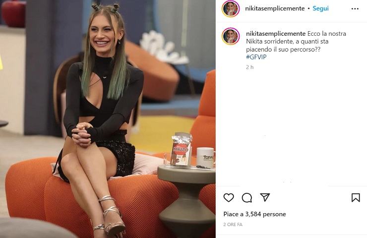 Nikita Pelizon infiamma il GF VIP: scollatura e minigonna super - FOTO