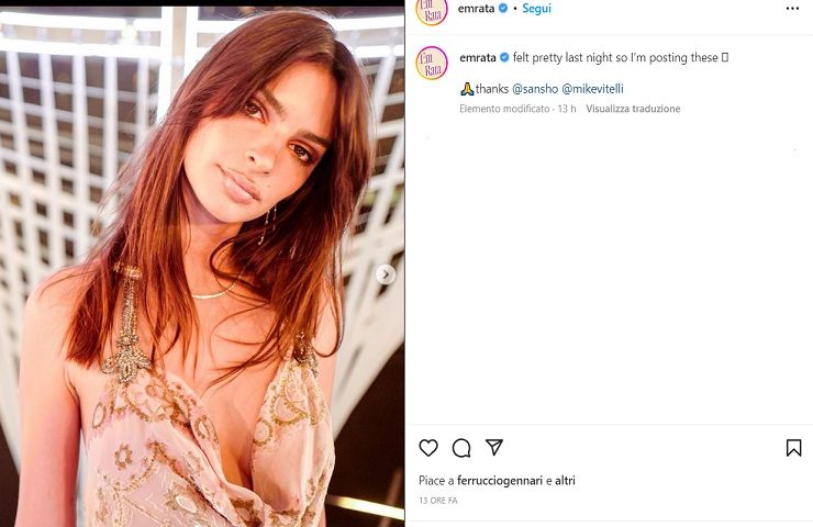 Emily Ratajkowski, here we go again: side A punches the screen