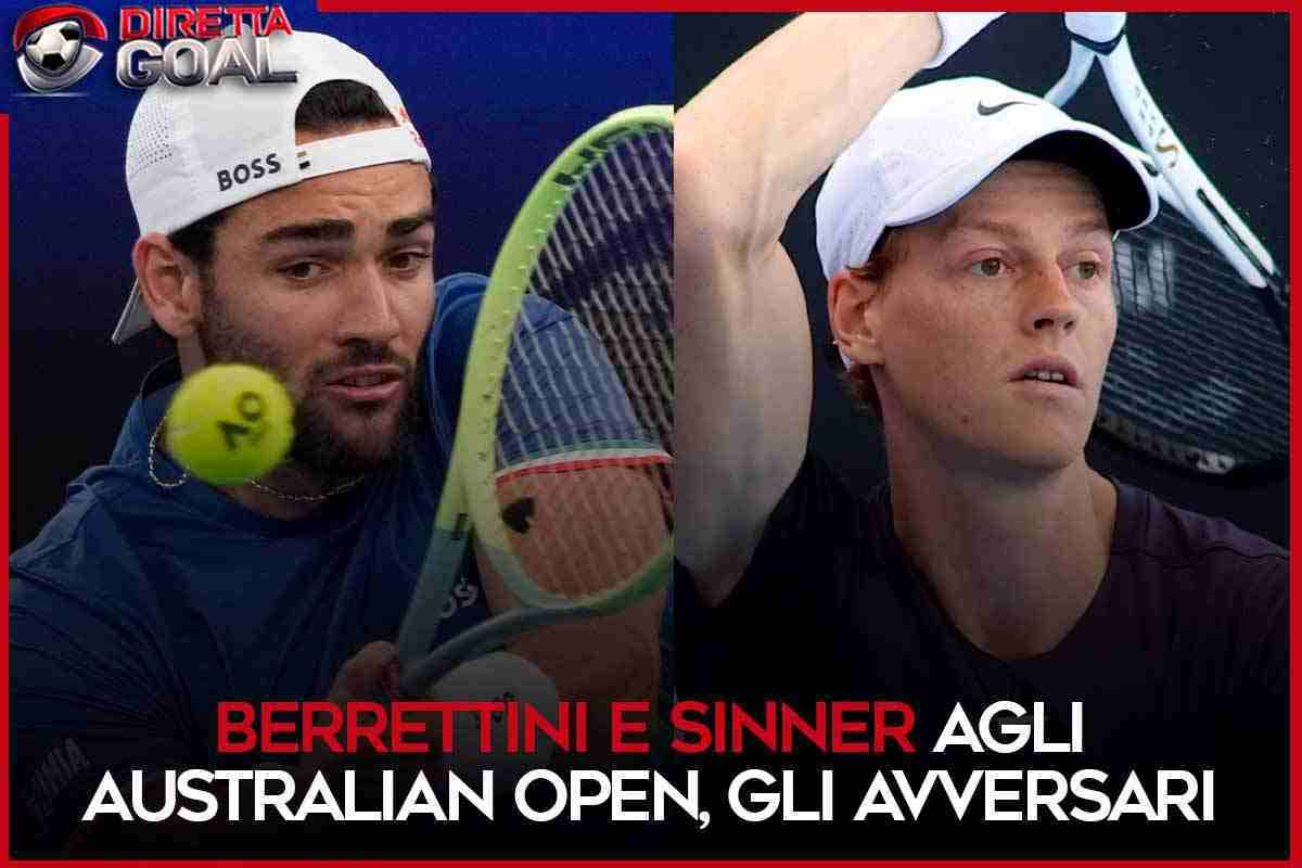 Berrettini e Sinner agli Australian Open, gli avversari
