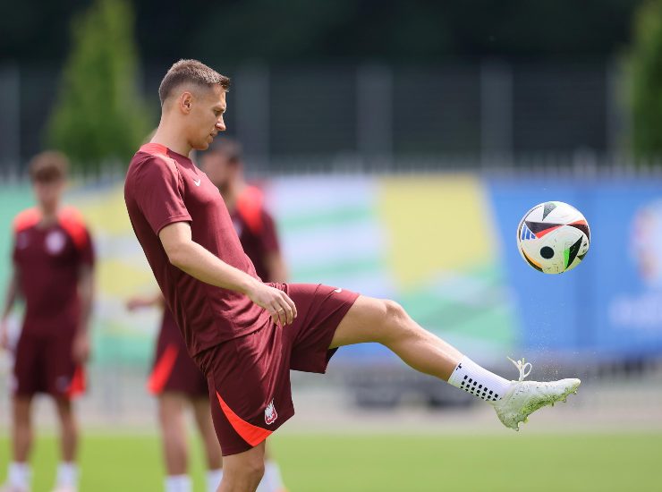 Piatek durante un allenamento