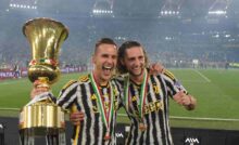Milik e Rabiot festeggiano