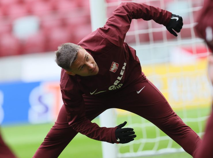 Piatek durante un allenamento